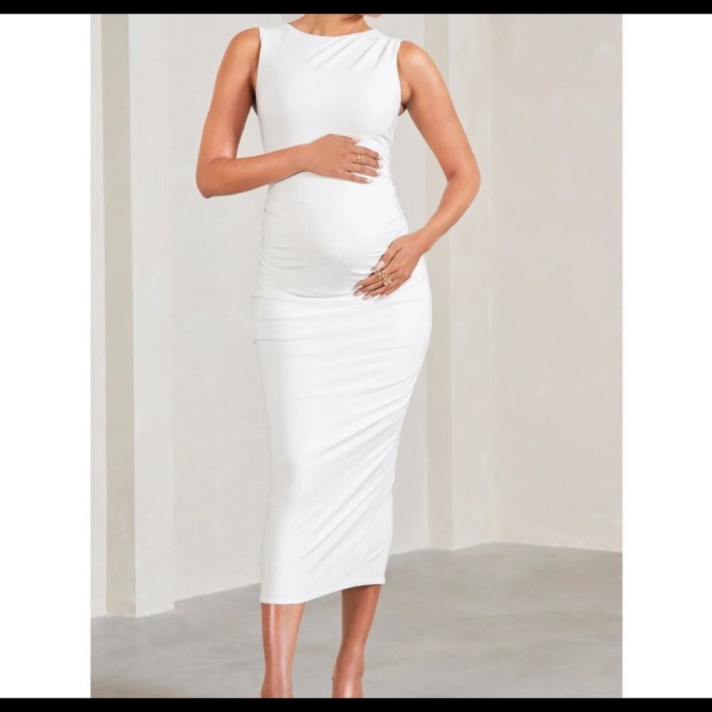 Club L Maternity White Dress